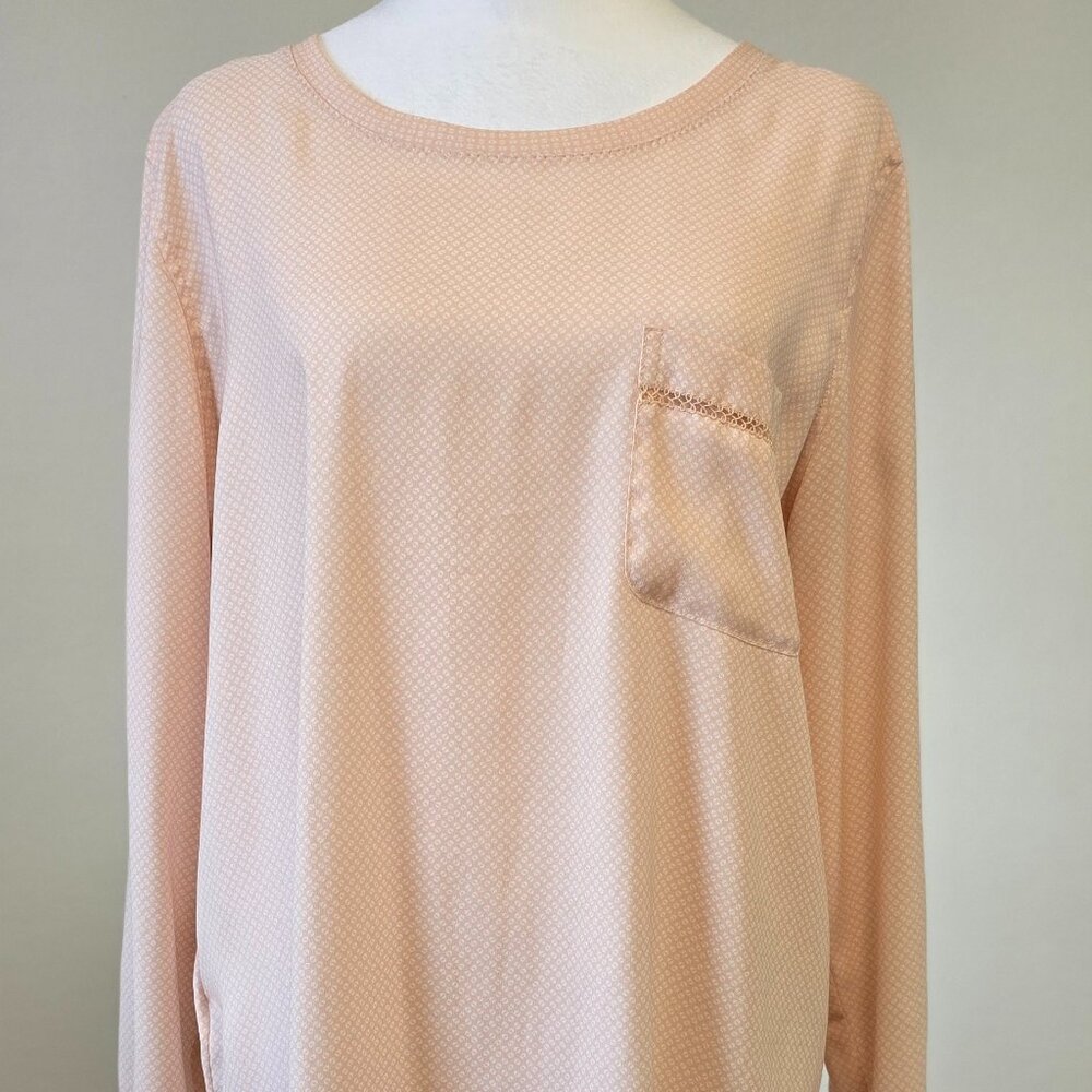 Ann Taylor Blush Lightweight Long Sleeve Blouse | Size L
